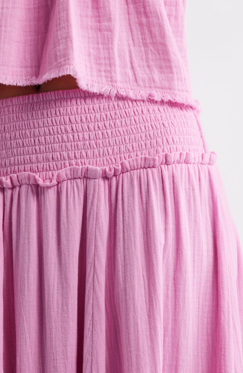 BP. Cotton Gauze Tiered Maxi Skirt, Alternate, color, Pink Moonlite