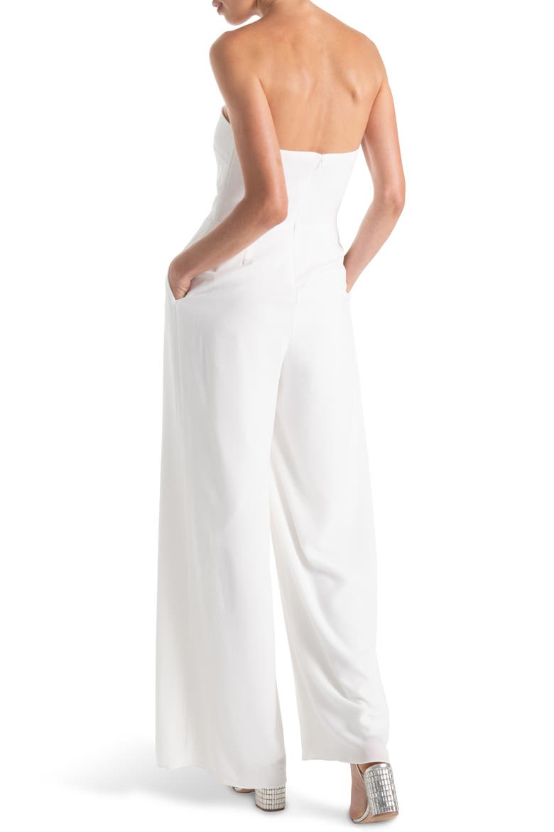 Aretha Strapless Jumpsuit, Alternate, color, WHITE
