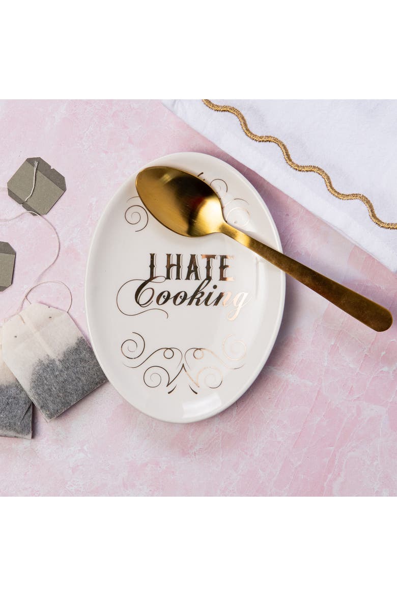 I Hate Cooking Cer Spoon Rest Ceramic White, Alternate, color, White