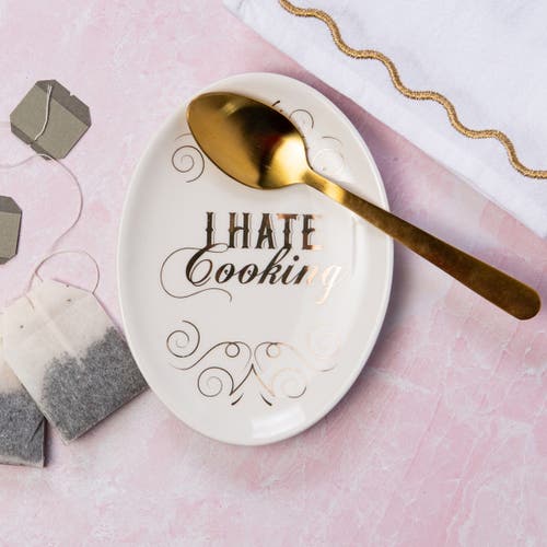 Totalee Gift I Hate Cooking Cer Spoon Rest Ceramic White In White