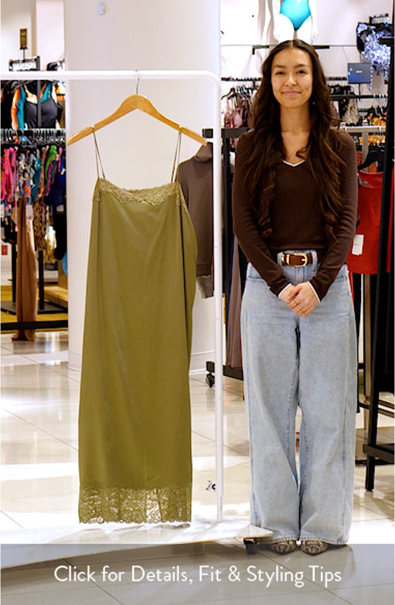 Mackenzie Lace Trim Silk Dress, sales video thumbnail