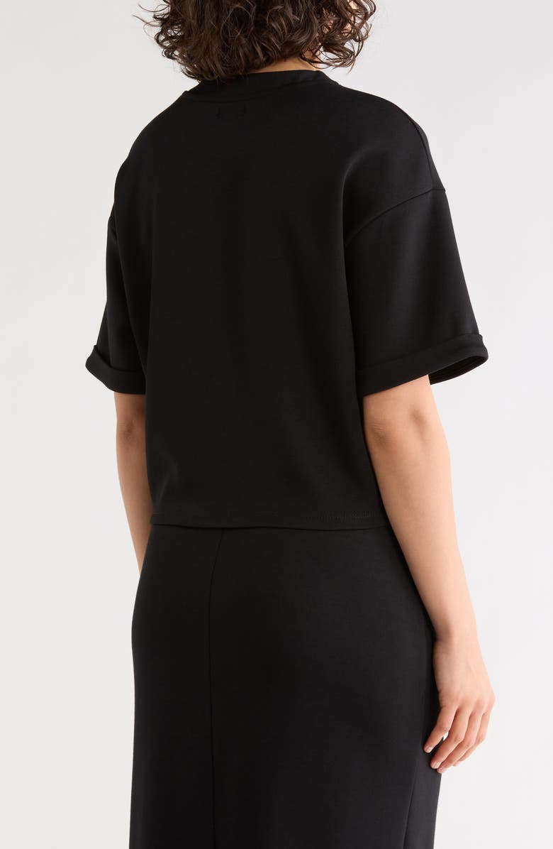 NORDSTROM RACK Crewneck Scuba T-Shirt, Alternate, color, Black