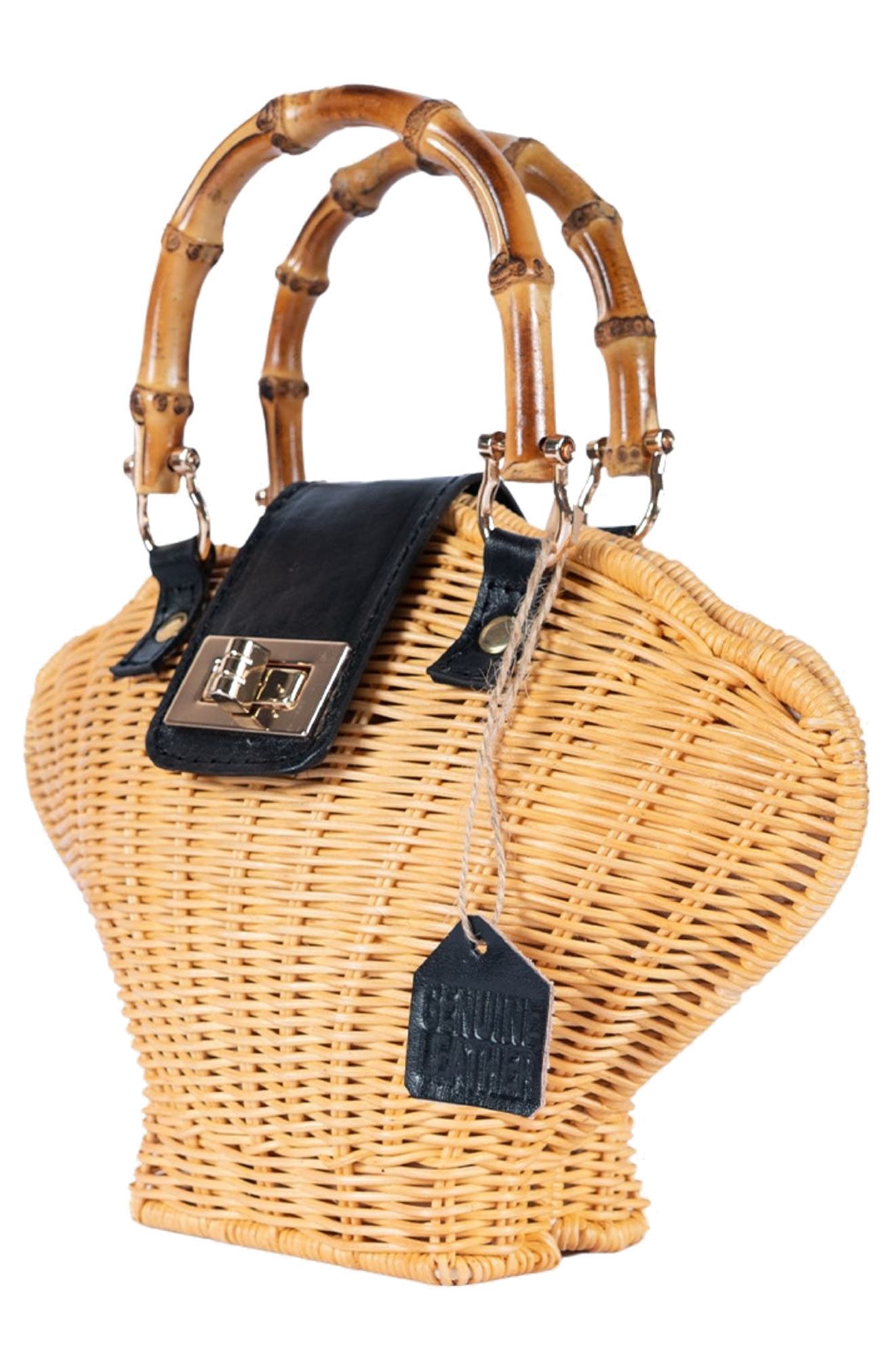 Jelavu Maree Handwoven Rattan Seashell Bag, Alternate, color, 