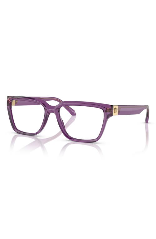 Versace 53mm Rectangular Optical Glasses In Violet