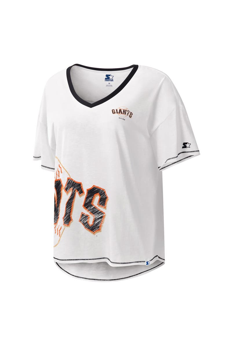 STARTER Women's Starter White San Francisco Giants Perfect Game V-Neck T-Shirt, Alternate, color, 