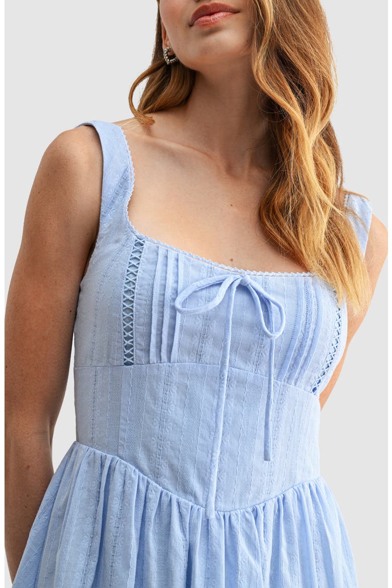 Pintuck Square Neck Minidress, Alternate, color, PERIWINKLE