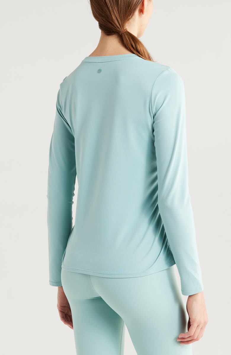Zella Ruched Long Sleeve T-Shirt, Alternate, color, Teal Aquifer