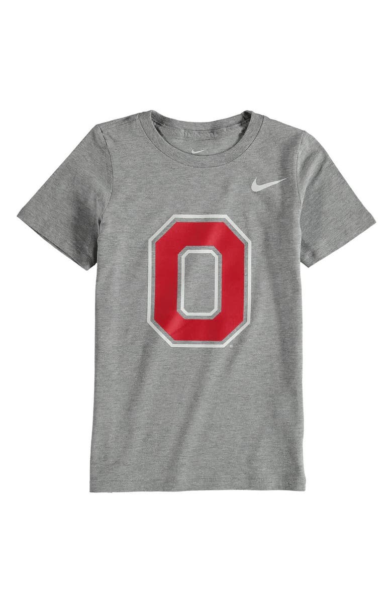 Nike Preschool Nike Charcoal Ohio State Buckeyes Logo T-Shirt, Main, color, Heather Gray