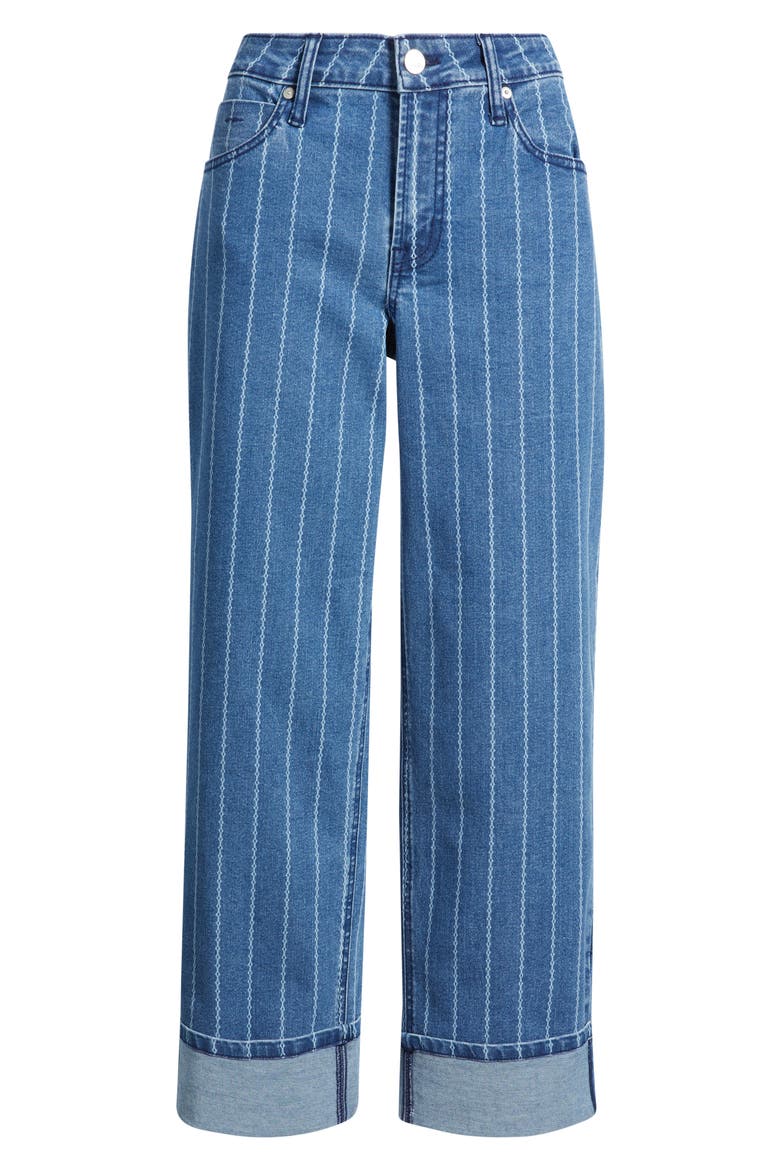 Five-Pocket Cuffed Straight Leg Jeans, Alternate, color, INDIGO
