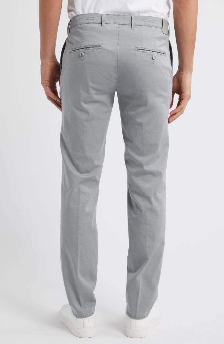 Brax Fabio Micropattern Flat Front Cotton Blend Pants, Alternate, color, Platinum