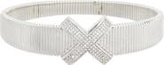 Juvell Pavé Cubic Zirconia X Bangle Bracelet