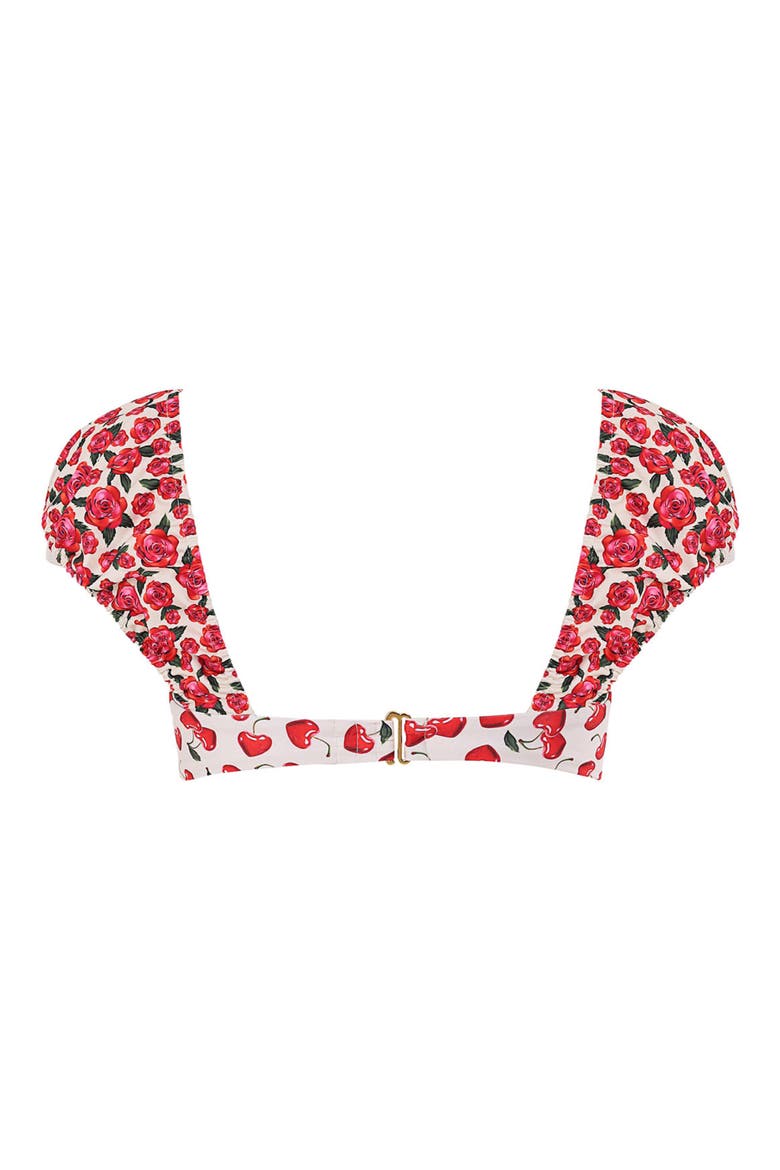 Lupita Cherish Cap Sleeve Bikini Top, Alternate, color, RED