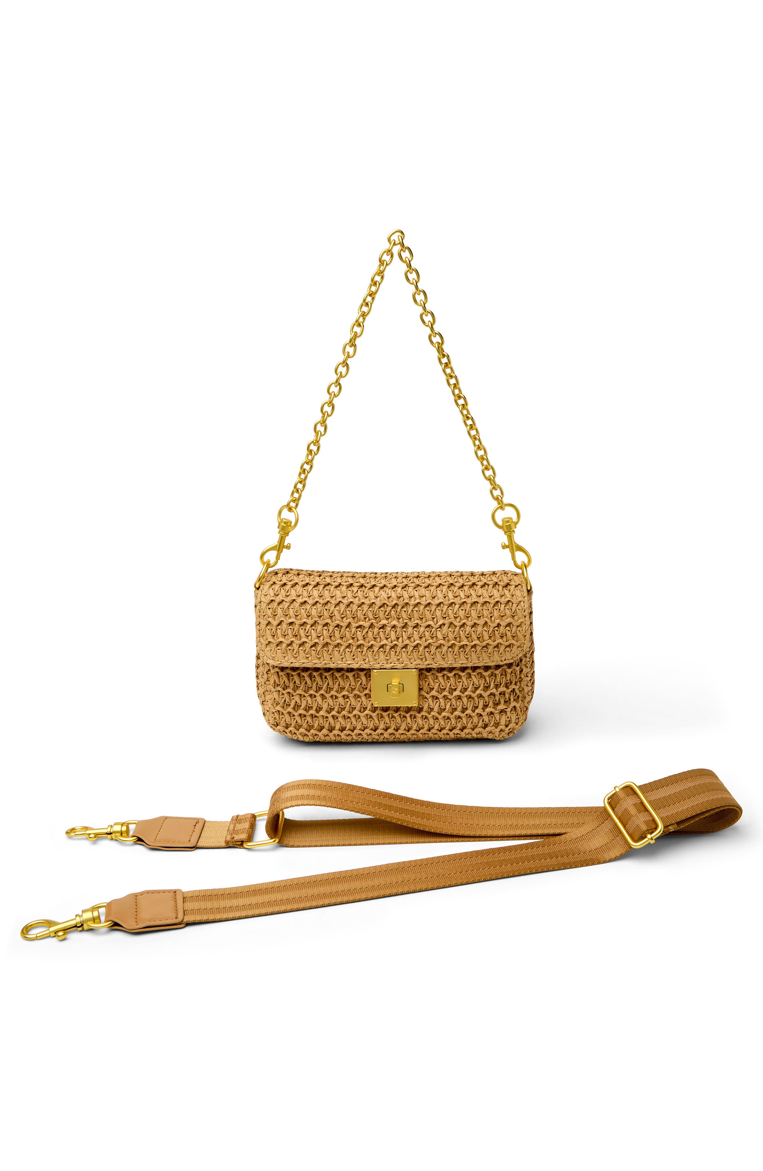 THINK ROYLN High Society Raffia Convertible Clutch, Alternate, color, Chai Open-Weave Raffia