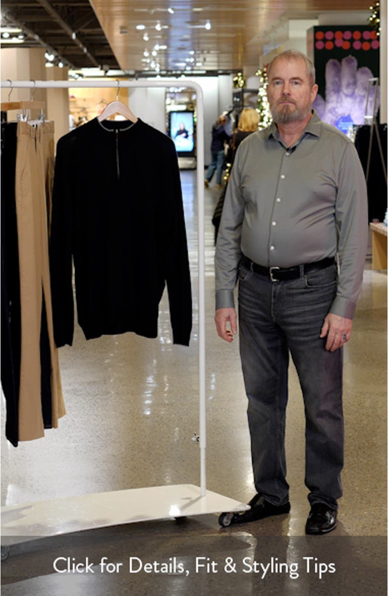 Light Gauge High Neck Quarter Zip Merino Wool Sweater, sales video thumbnail