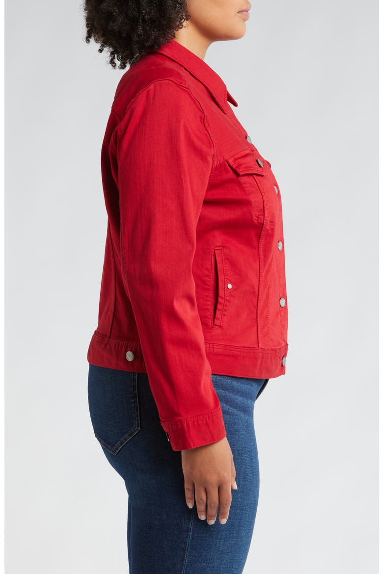 Denim Trucker Jacket, Alternate, color, CARNELIAN