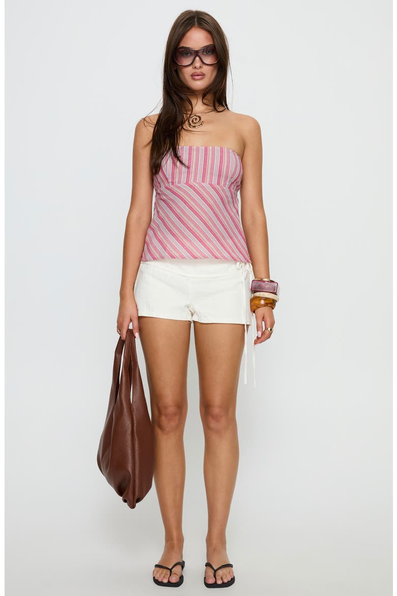Electric Night Stripe Linen Blend Shorts, Alternate, color, WHITE