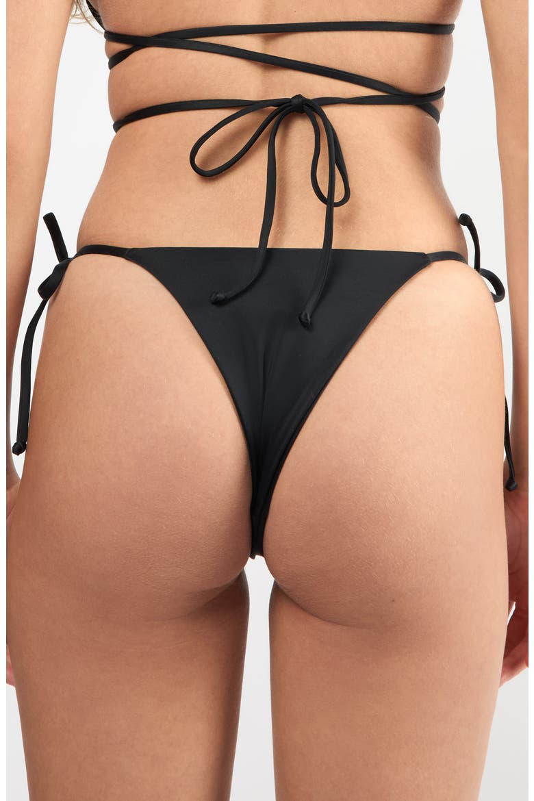 The Venice Side Tie Bikini Bottoms, Alternate, color, BLACK