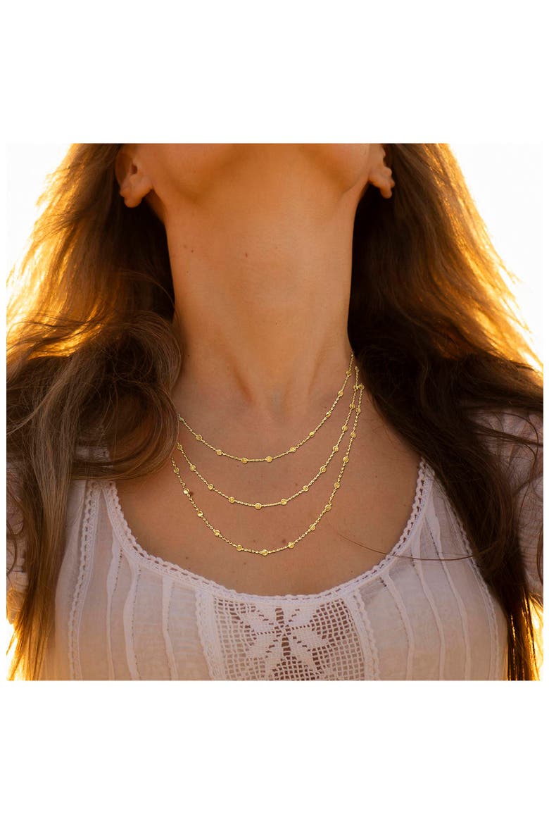 Three-Strand Ball Chain Necklace, Alternate, color, GOLD