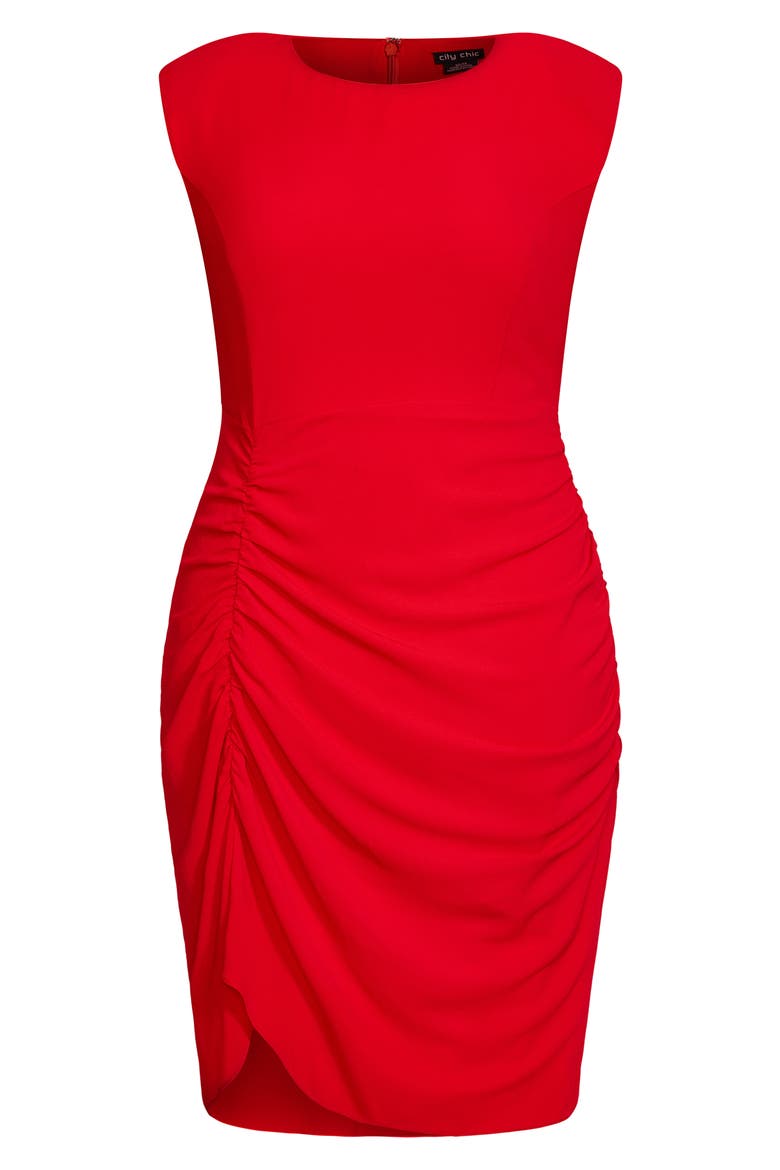 Side Ruched Sheath Dress, Alternate, color, LOVE RED