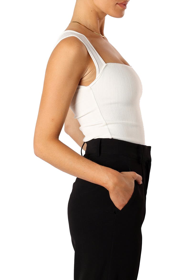 Clara Square Neck Sleeveless Knit Top, Alternate, color, WHITE