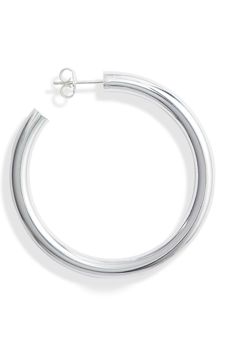 Jennifer Zeuner Lou Medium Hoop Earrings, Alternate, color, Silver