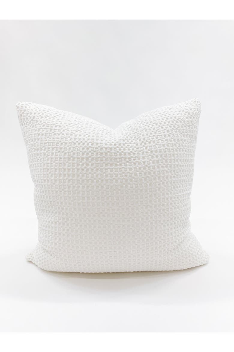 Cool Cotton White Waffle Euro Pillow 26x26 with Down Insert, Main, color, White