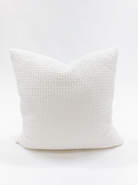 Cool Cotton White Waffle Euro Pillow 26x26 with Down Insert