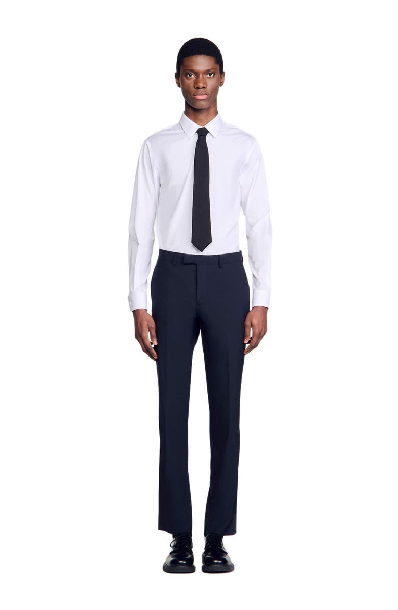 SANDRO Wool suit trousers, Alternate, color, Navy Blue