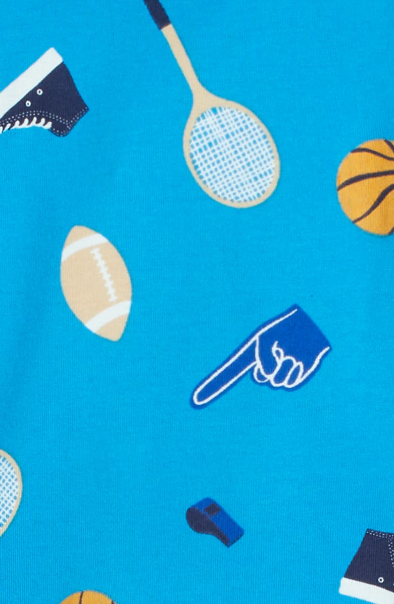 Nordstrom Kids' Glow in the Dark Fitted Two-Piece Pajamas, Alternate, color, Blue Sports Classic