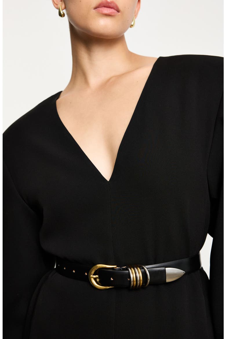 Hollyhock Leather Belt, Alternate, color, BLACK/SILVER/GOLD