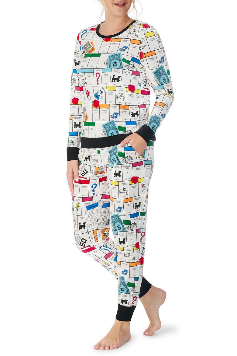 BedHead Monopoly Organic Cotton Blend Jogger Pajamas, Alternate, color, MONOPOLY GAMEBOARD