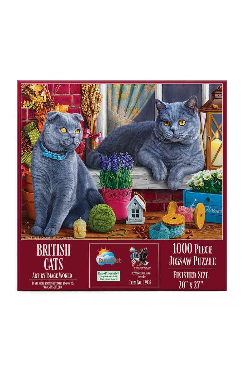 Sunsout British Cats 1000 piece Jigsaw Puzzle for Adults, Alternate, color, Multicolor