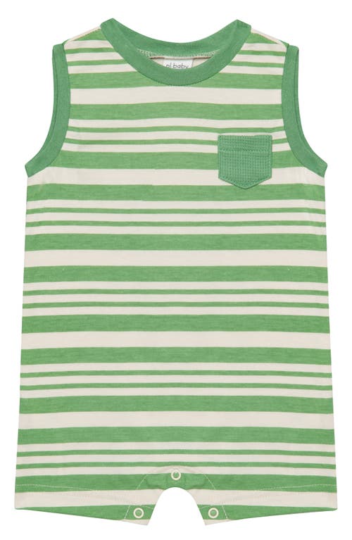 Pl Baby By Petit Lem 3-piece Romper & Hat Set In Green