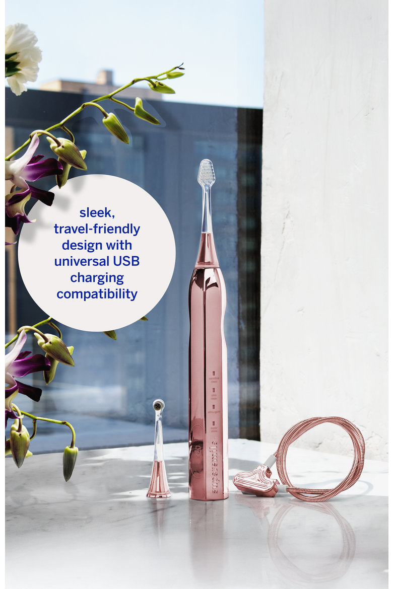 Zina45 Sonic Pulse Toothbrush, Alternate, color, Chrome Rose