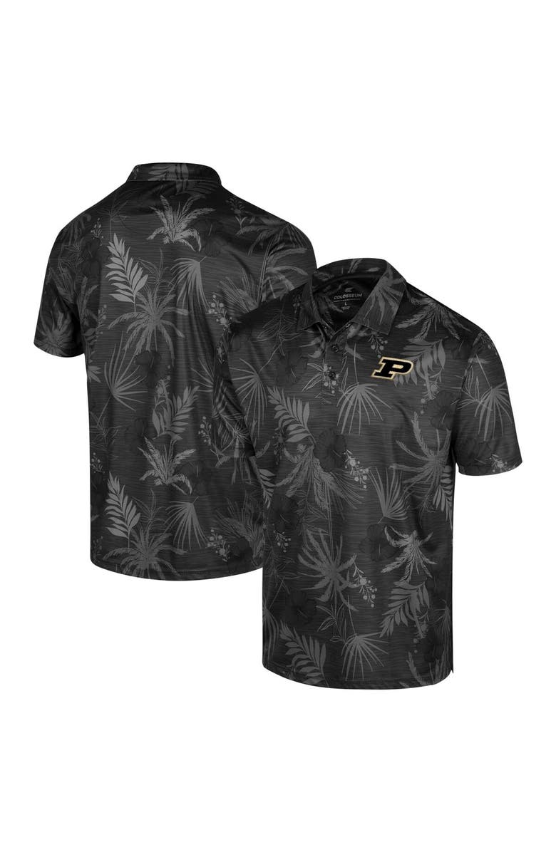 COLOSSEUM Men's Colosseum Black Purdue Boilermakers Big & Tall Palms Polo, Alternate, color, Black