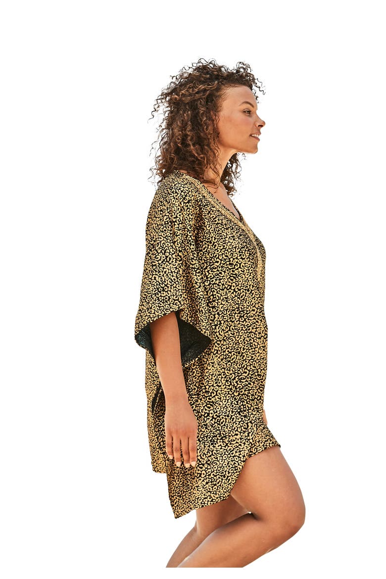 Jeweled Caftan, Alternate, color, BLUE TROPICAL FLORAL