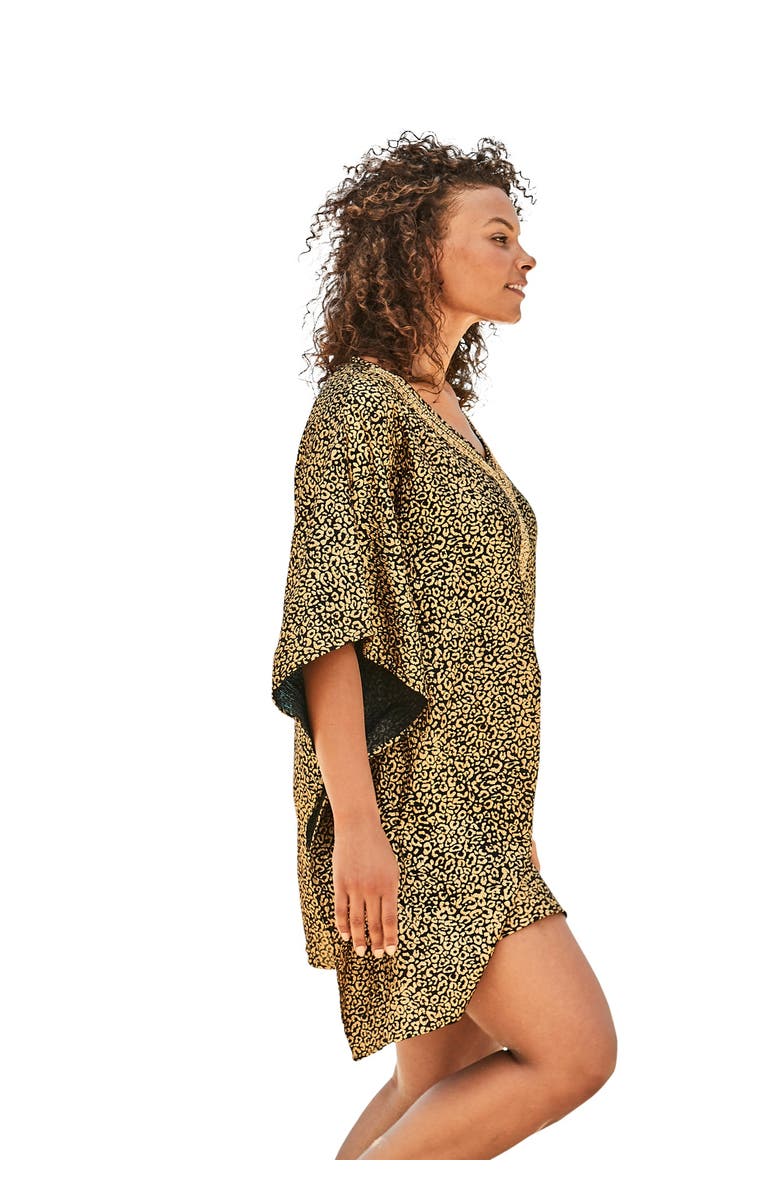 Swim 365 Jeweled Caftan, Alternate, color, Black