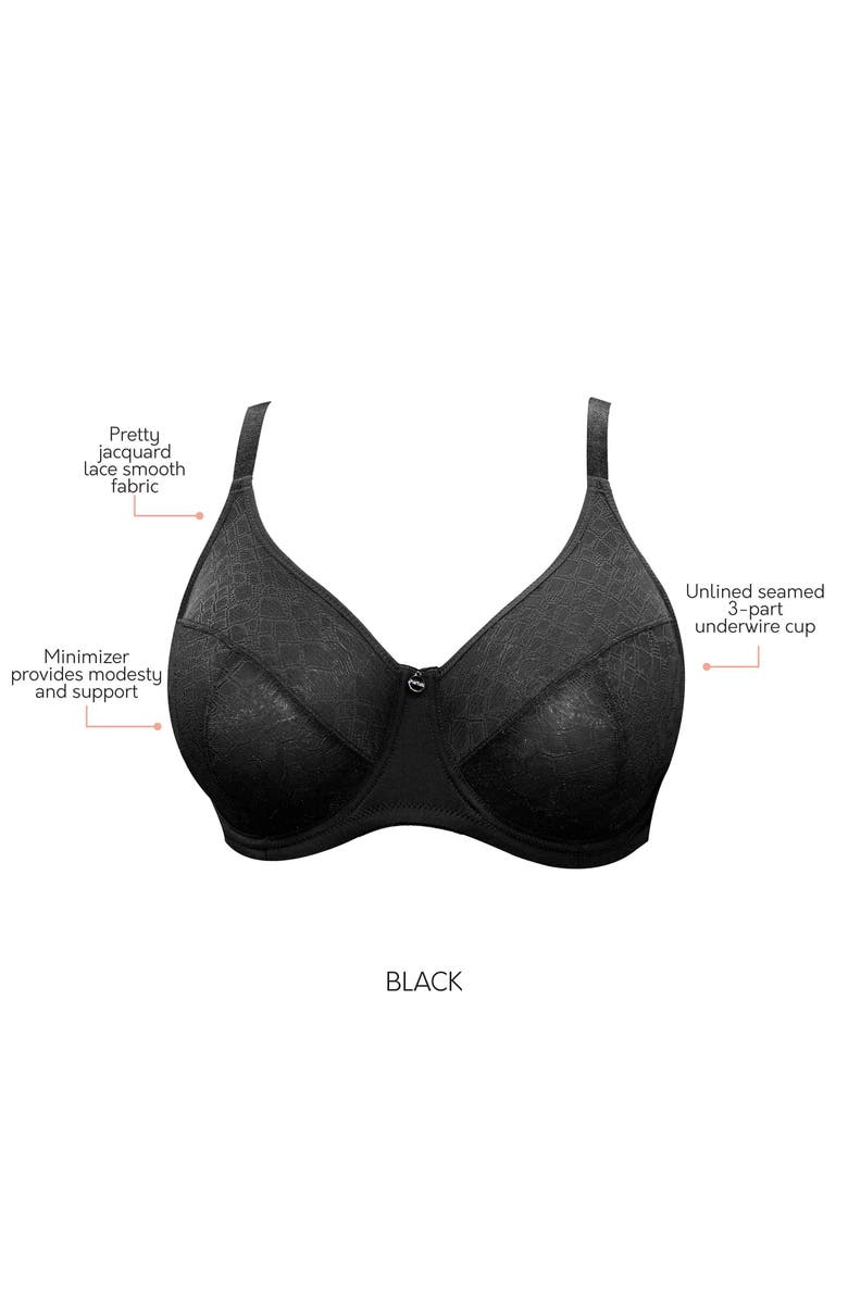 Parfait Enora Minimizer Bra, Alternate, color, Black