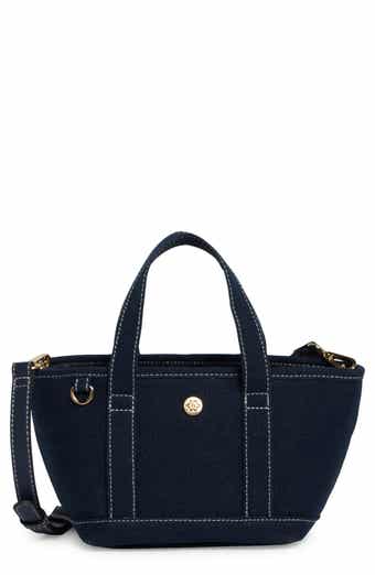 Small Convertible Denim Twill Satchel with Accessories