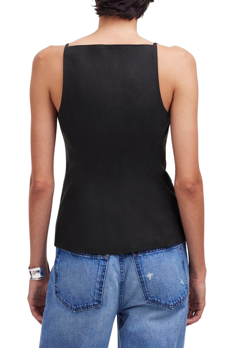 Madewell Square Neck Drapey Twill Vest, Alternate, color,