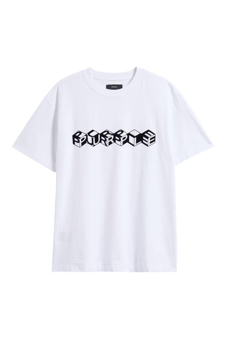 Block Logo Textured Cotton Jersey Graphic T-Shirt, Alternate, color, WHITE