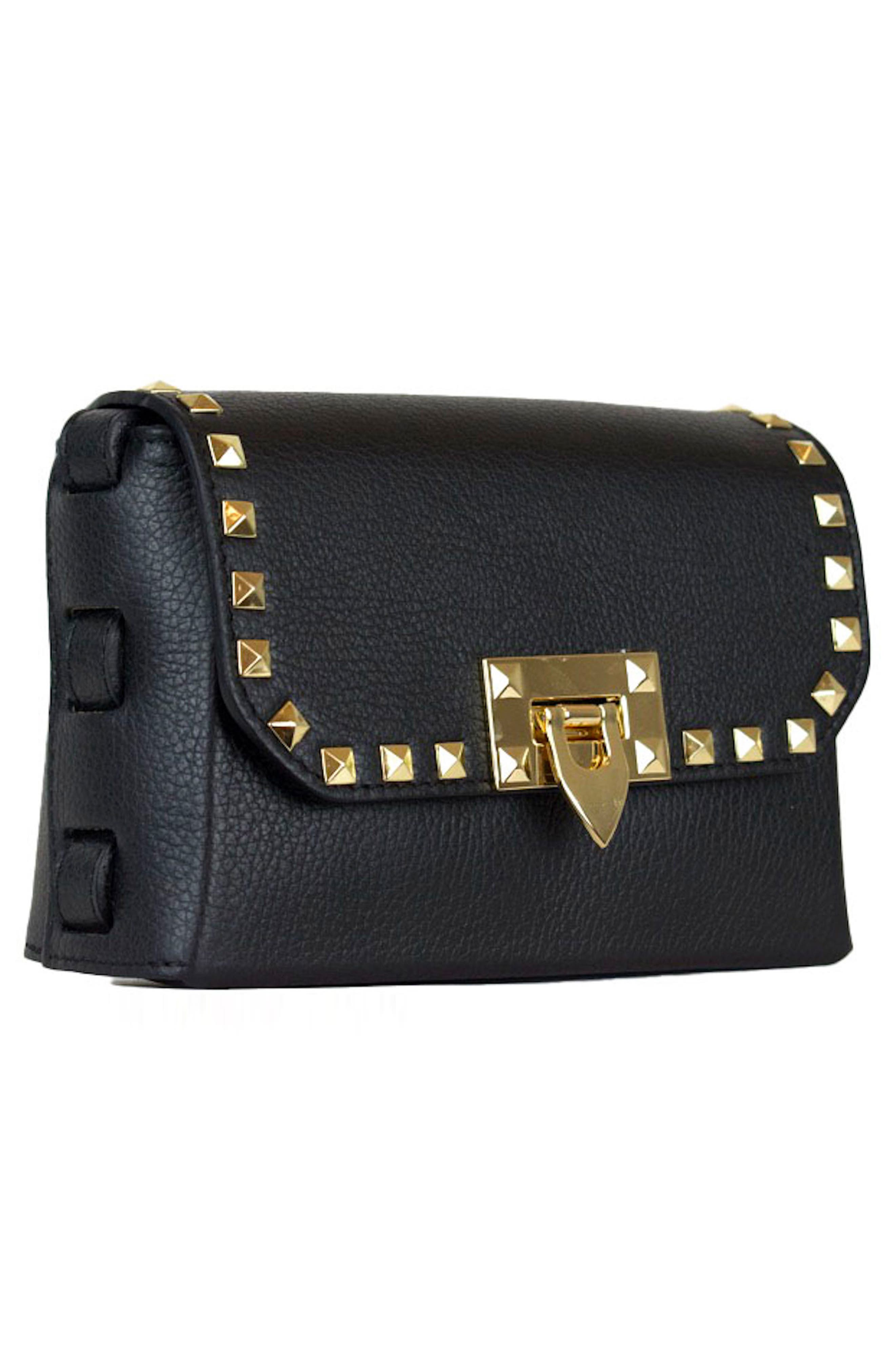 Persaman New York Alessia 18 Studded Crossbody Bag, Alternate, color, Black