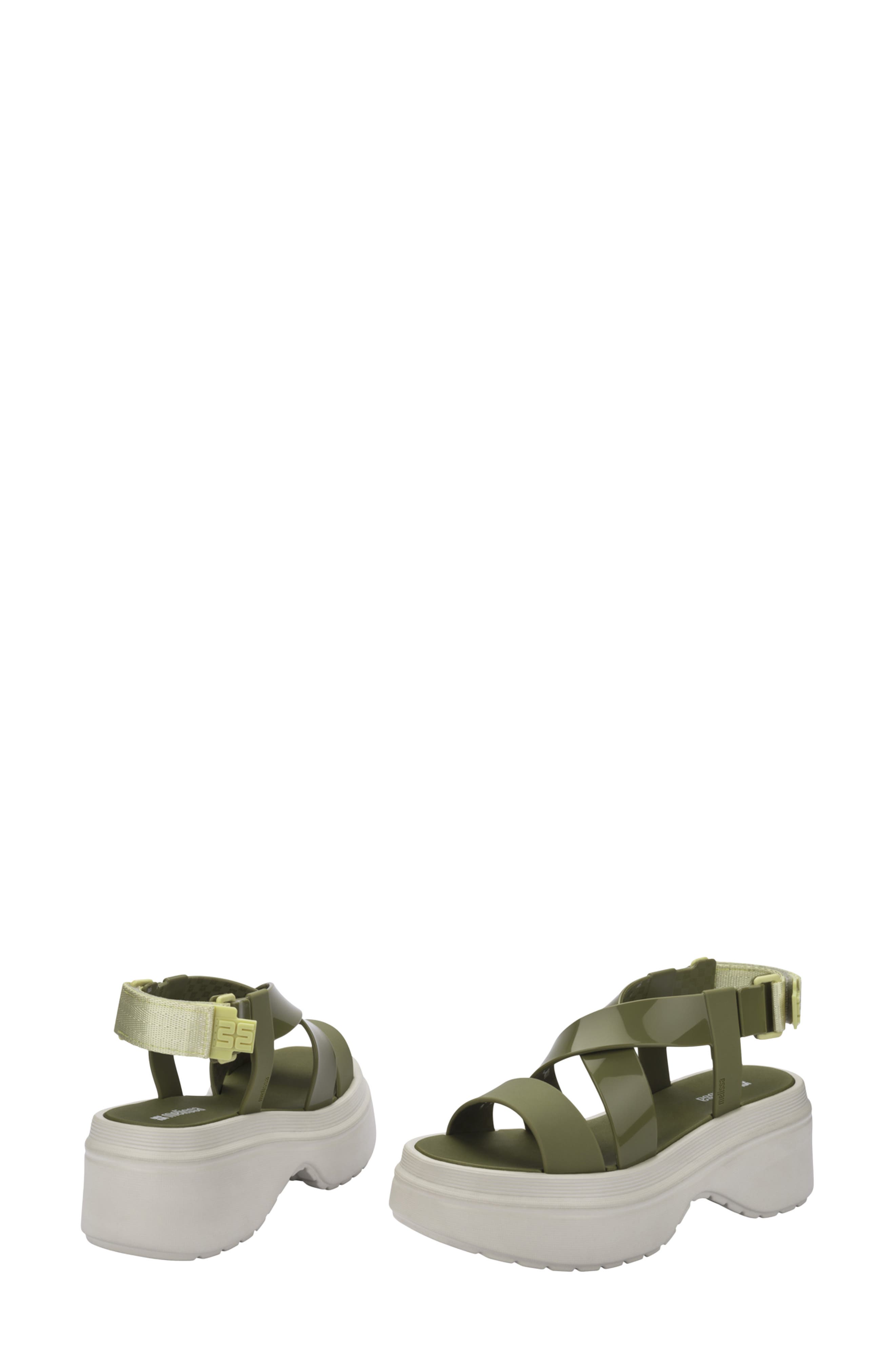 Stand Platform Sandal, Alternate, color, GREEN/ BEIGE