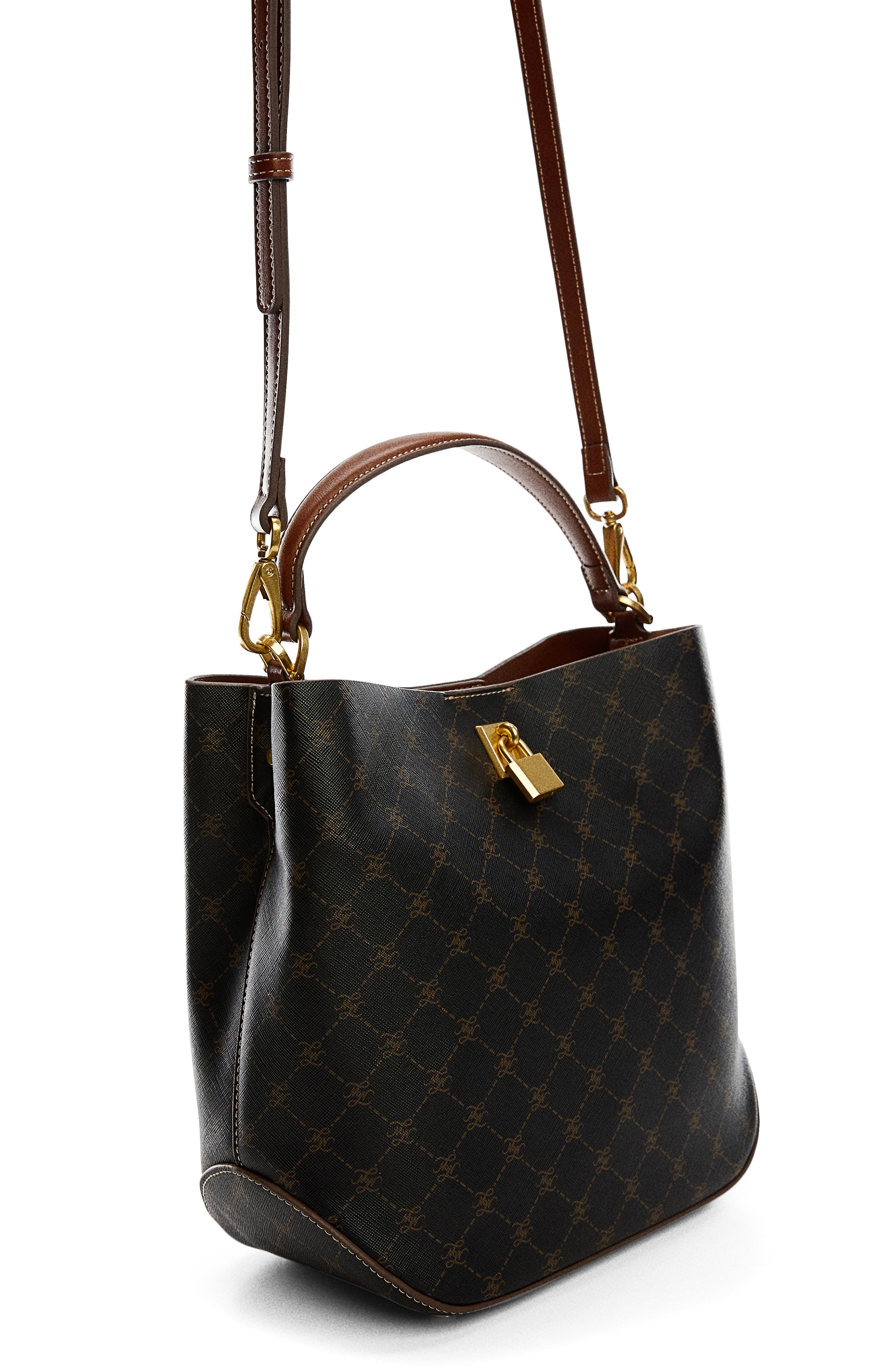 MANGO Monogram Faux Leather Shoulder Bag, Alternate, color, 