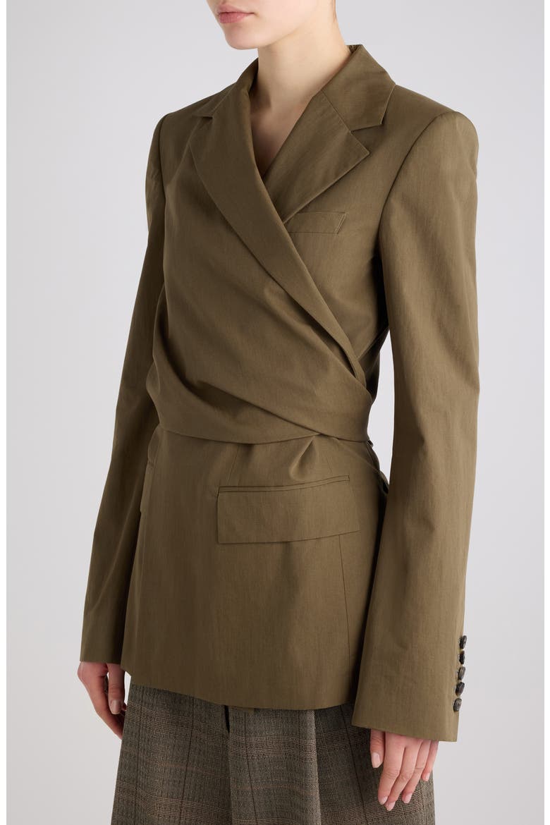 Beline Cotton Wrap Jacket, Alternate, color, KHAKI