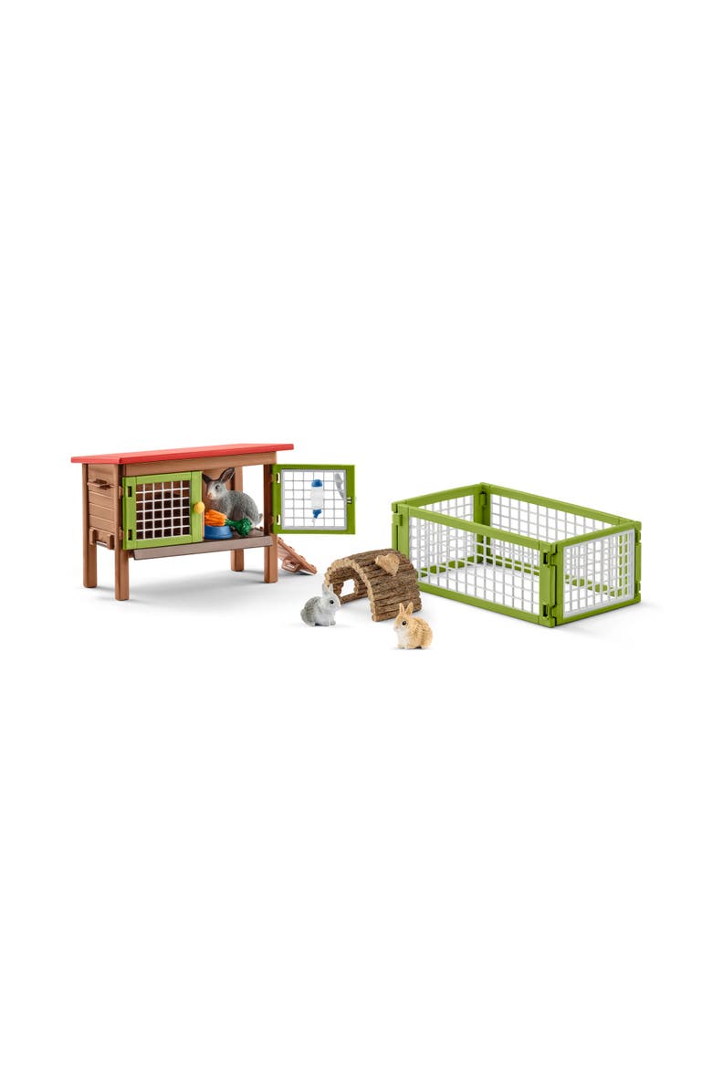 Schleich Farm World Rabbit Hutch 8 Piece Playset, Alternate, color, Multicolored
