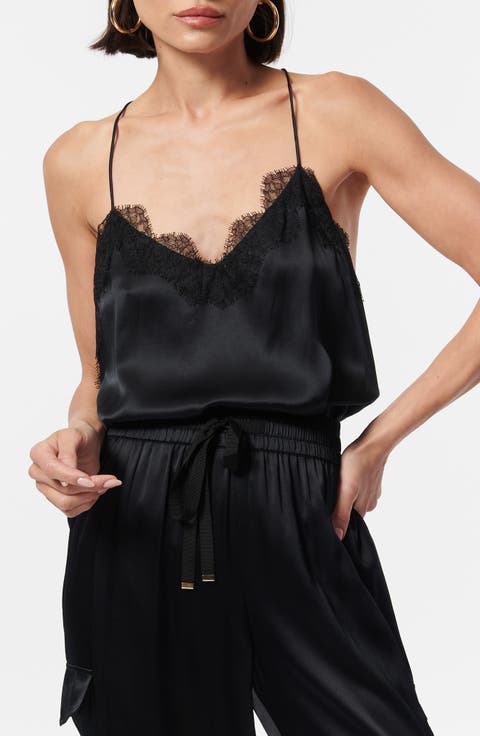 The Racer Lace Trim Silk Camisole
