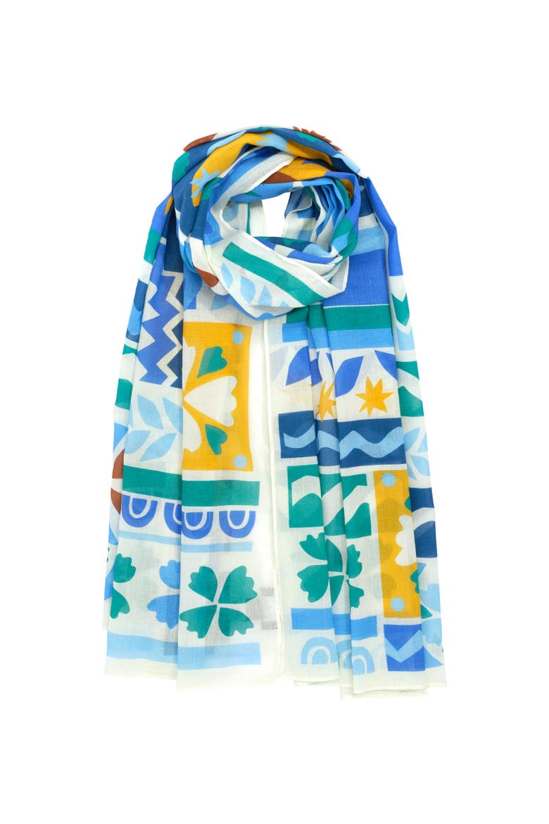 Solstice Collage Sarong, Alternate, color, Ultramarine