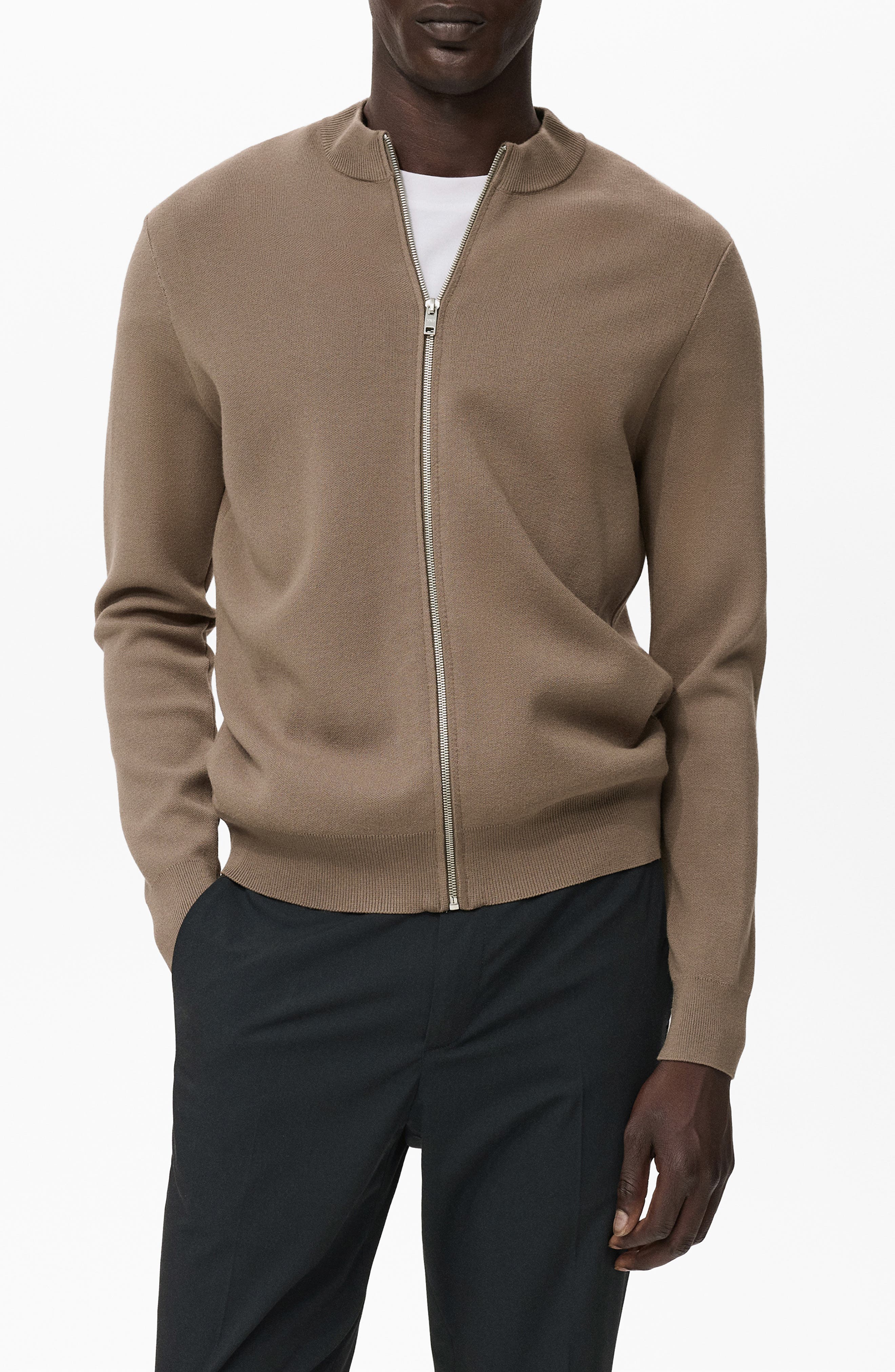 Crewneck Zip Cardigan