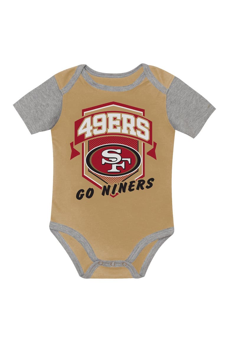 Newborn Outerstuff  San Francisco 49ers First Round Pick Three-Piece Creeper Set, Alternate, color, Red